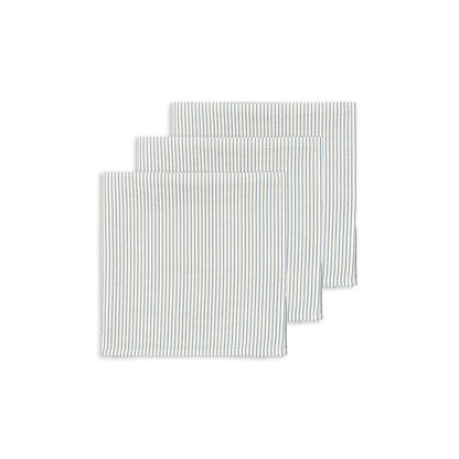 Konges Sløjd stofble, ekologisk muslin, 3-pack - Stripe blue