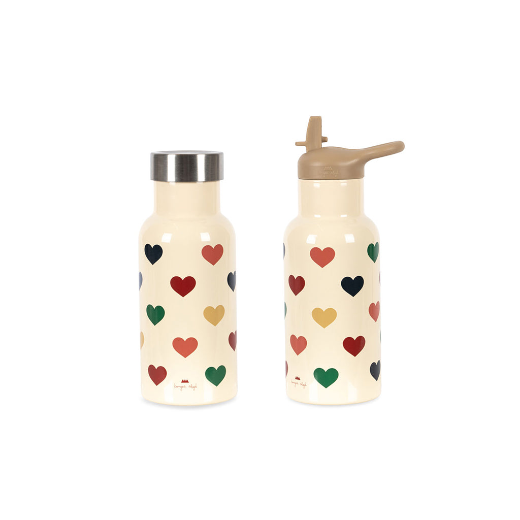 Konges Sløjd Termoflaske, Bon coeur coloré - 1 flaske 2 låg
