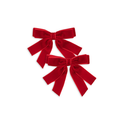 Konges Sløjd Sammetshårspännen med dubbla rosetter, 2-pack - Barbados cherry