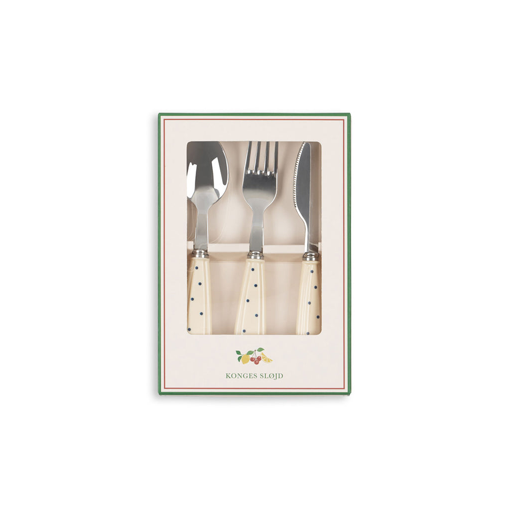 Konges Sløjd Glitter bestickset i rostfritt stål, Navy dots