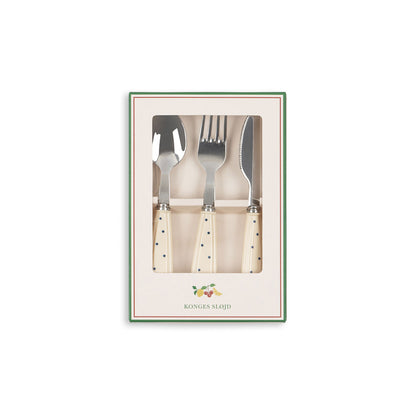 Konges Sløjd Glitter bestickset i rostfritt stål, Navy dots