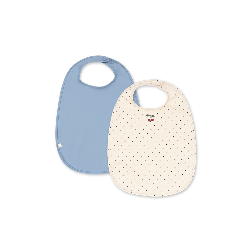 Konges Sløjd Konges Sløjd hagesmæk, 2-pak - Navy dot/ Rain washed