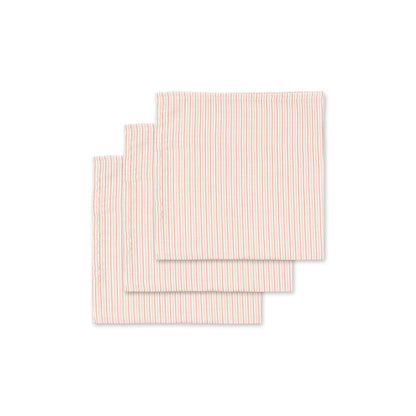 Konges Sløjd stofble, økologisk muslin, 3-pak - Stripe Petite Rose