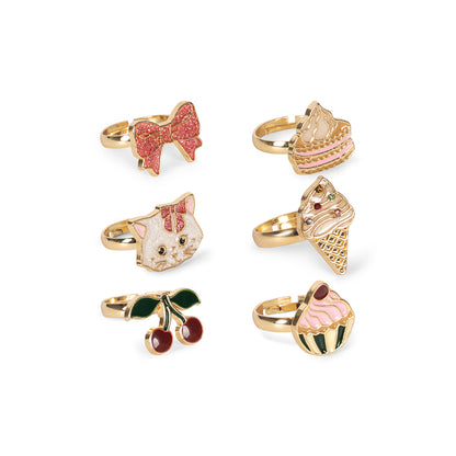 Konges Sløjd Kitty fingerringar, 6 st - Gold