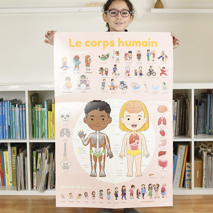 Poppik klistremosaik i papper, Lärande affisch med 48 klistermärken – Kroppen