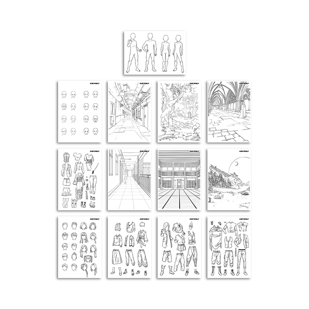 KidyDraw ritplatta med ljus, Manga