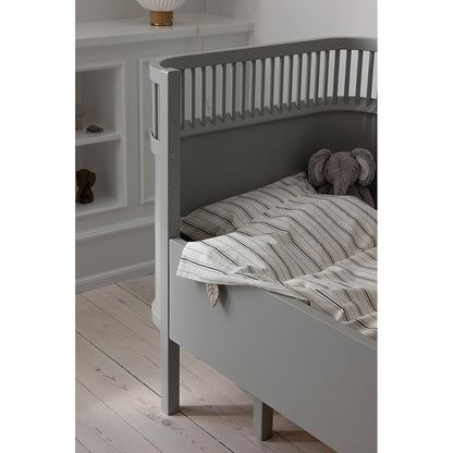 Sebra Juniorsängkläder, ekologiskt - Cream Stripe