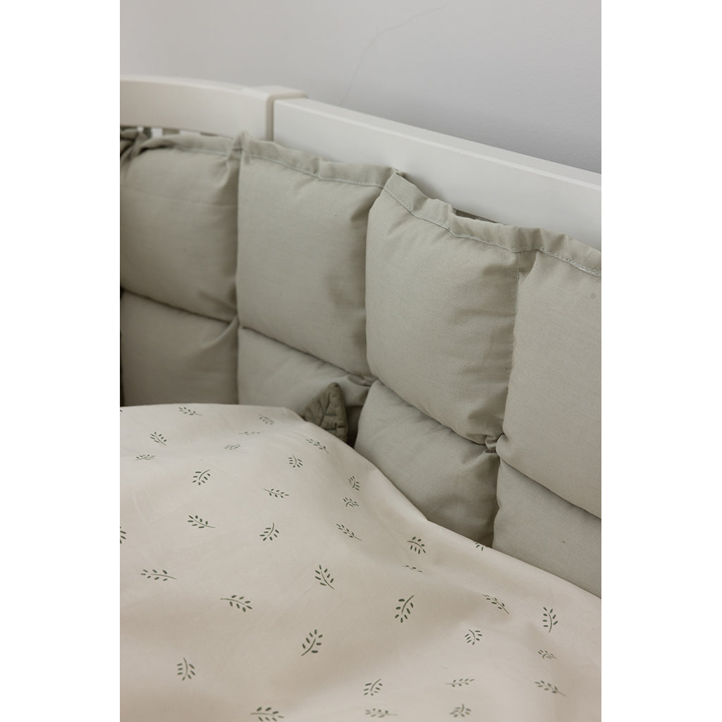 Sebra Sängkant, kapok, halv längd - Mist green