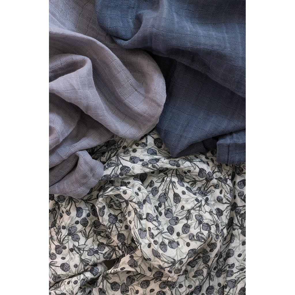 Sebra Tygblöjor, 3 st. - Blue olive, Forest lake blue