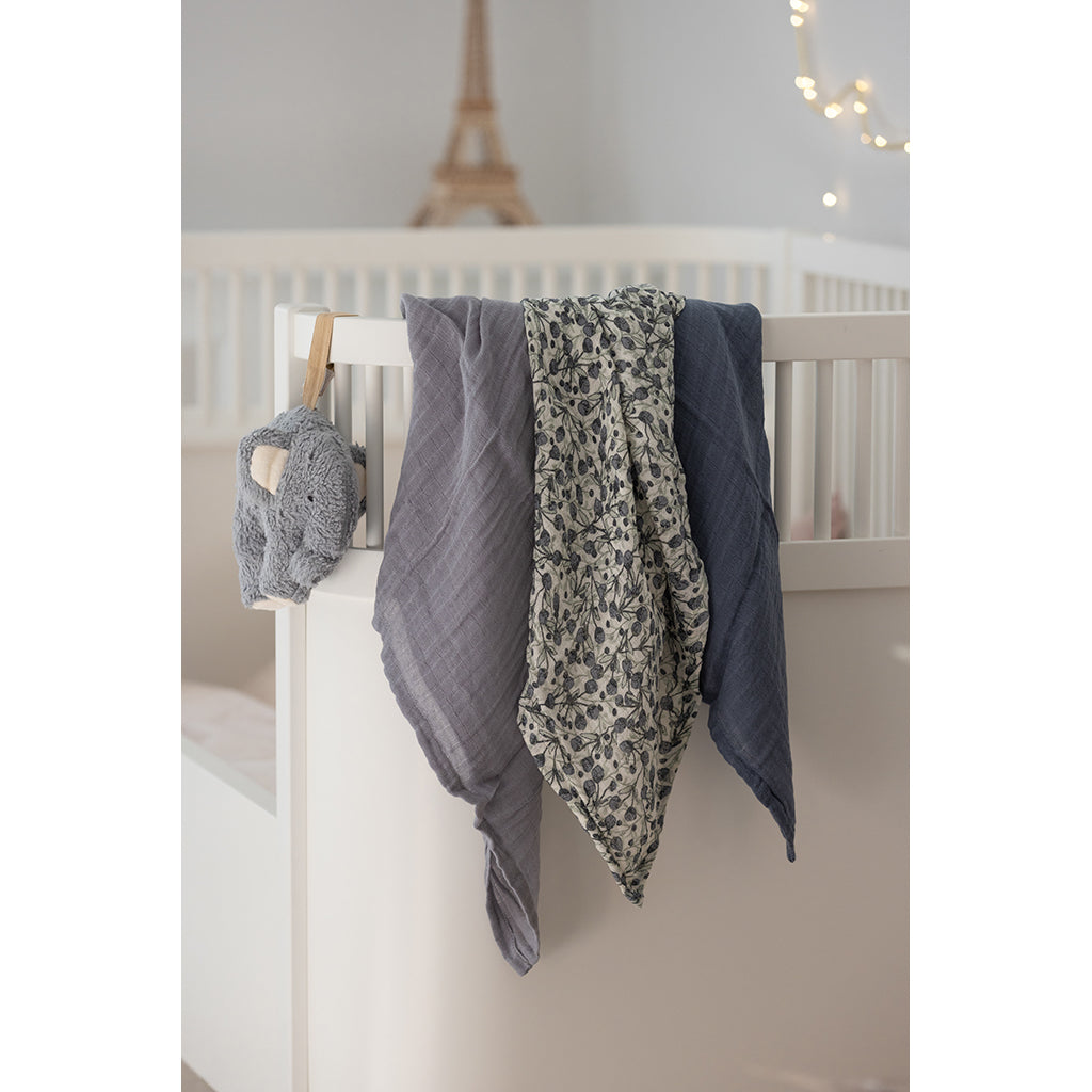 Sebra Tygblöjor, 3 st. - Blue olive, Forest lake blue