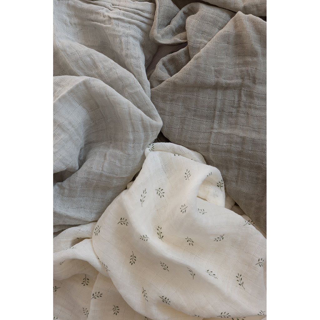 Sebra Tygblöjor, 3 st. - Sophora leaves, Mist green