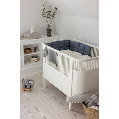 Sebra Sängkant, kapok, halv längd - Forest lake blue