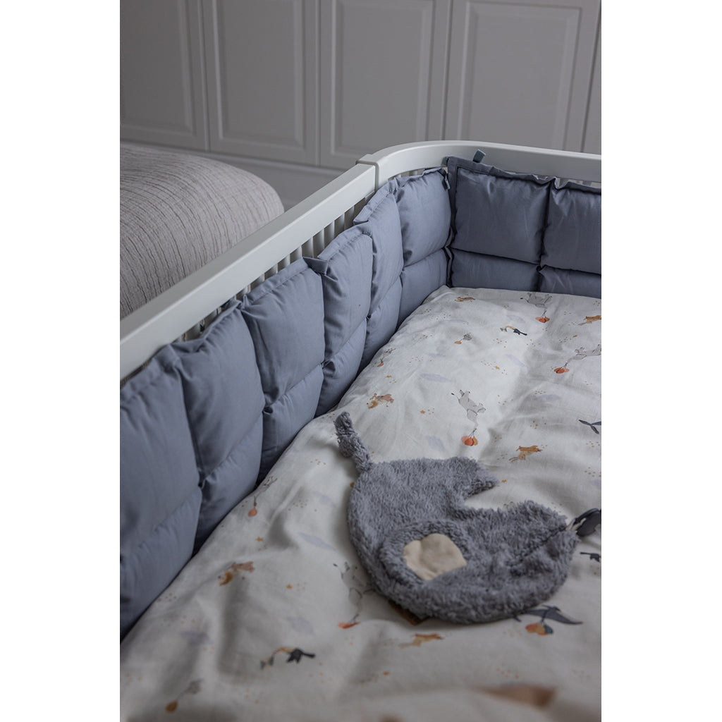 Sebra Sängkantsskydd, kapok, halv längd - Dusty blue