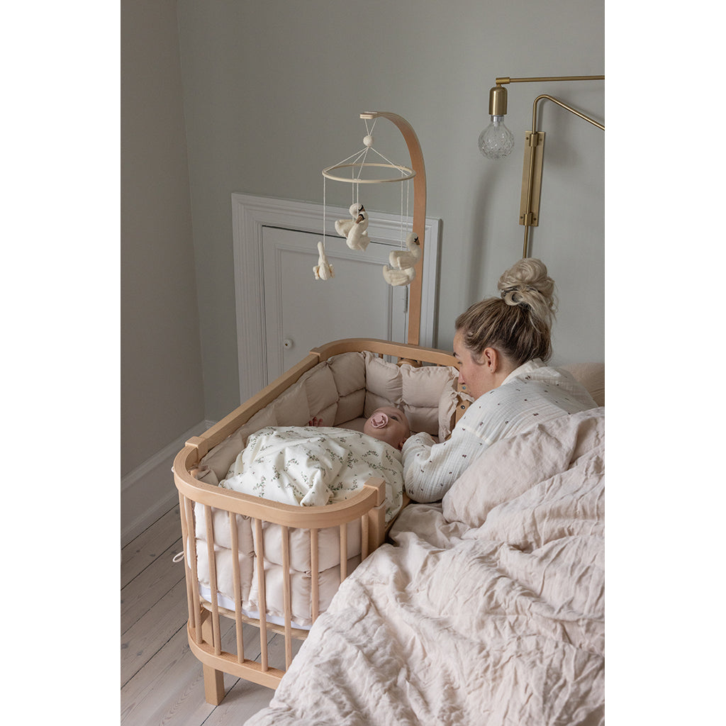 Sebra spjälsäng, Bedside Crib - Wooden Edition