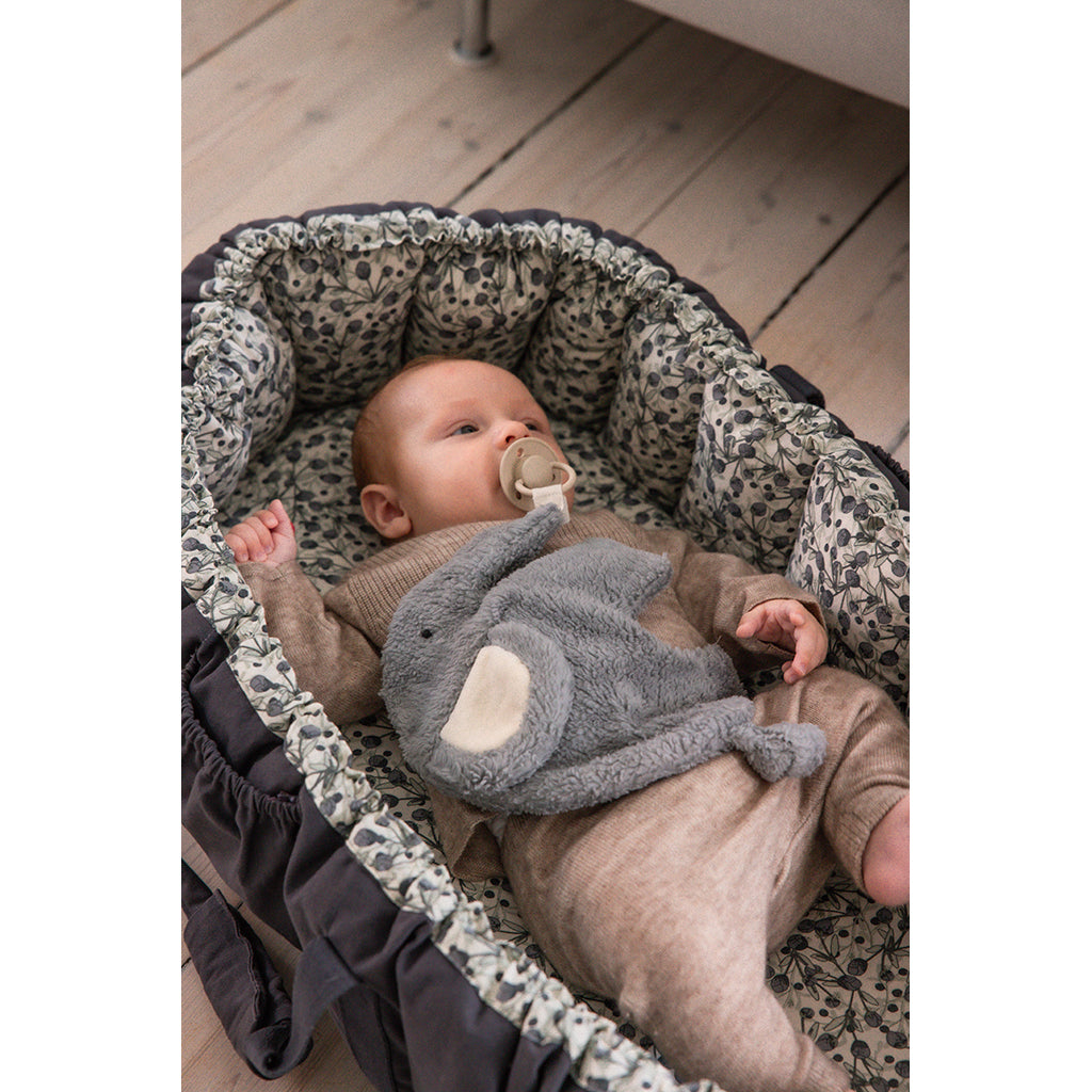 Sebra Snuttefilt och napphållare - Ljusblå elefant