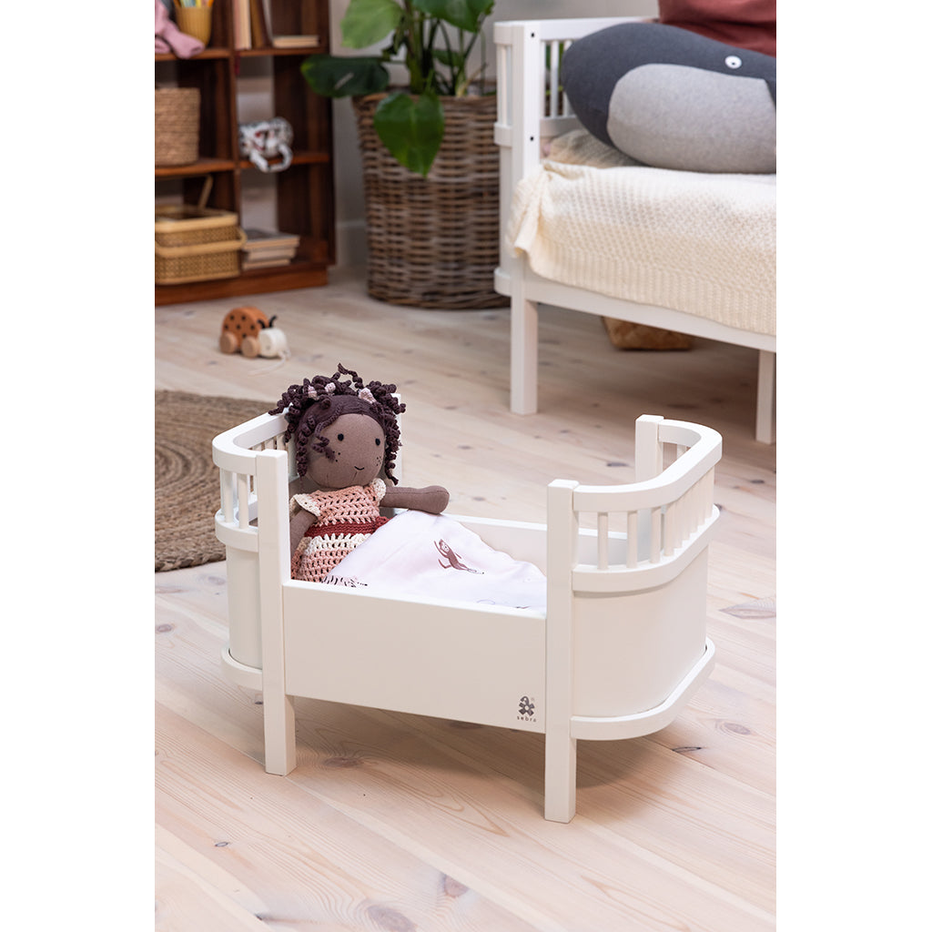 Sebra Dockssängen + madrass, vit