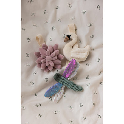 Sebra aktivitetsleksaker, 3 st. blomma, trollslända, svan