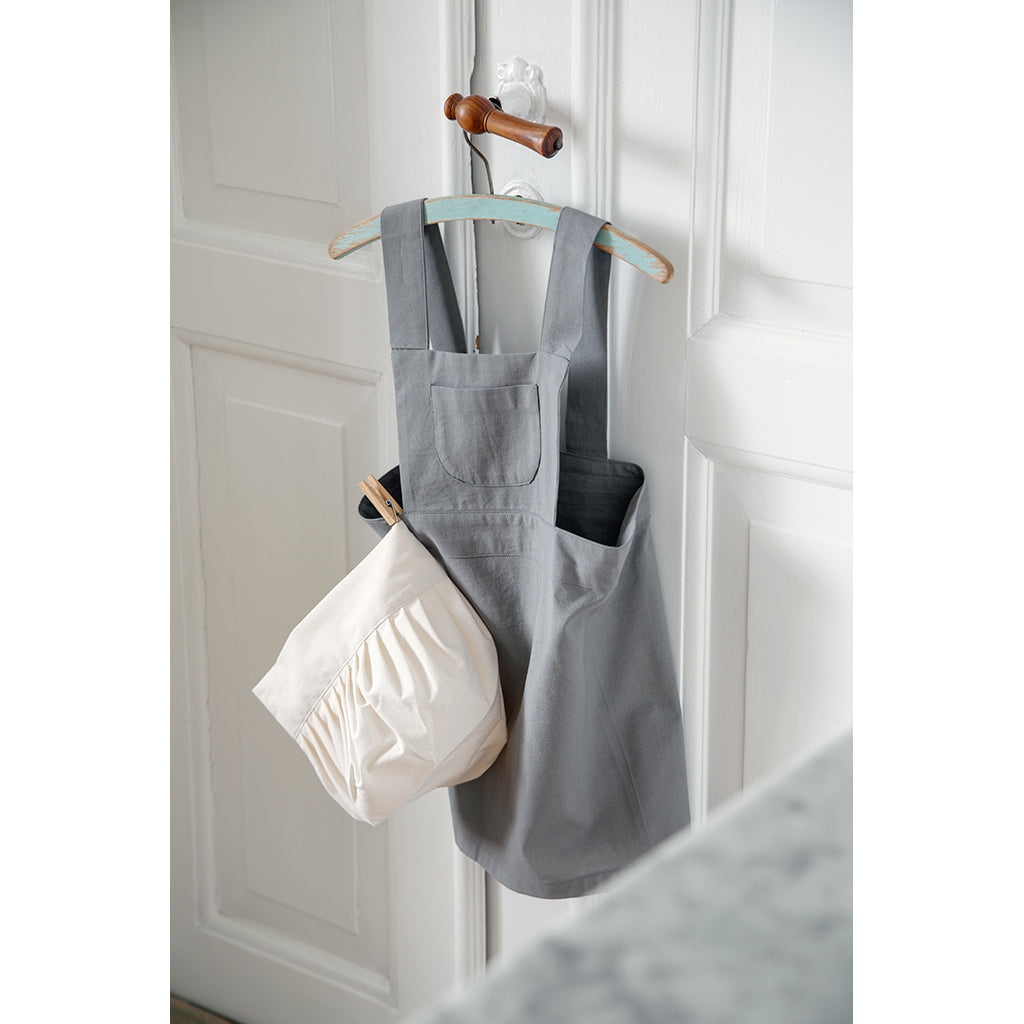 Sebra barnförklädeset med kockmössa, Elephant grey/classic white