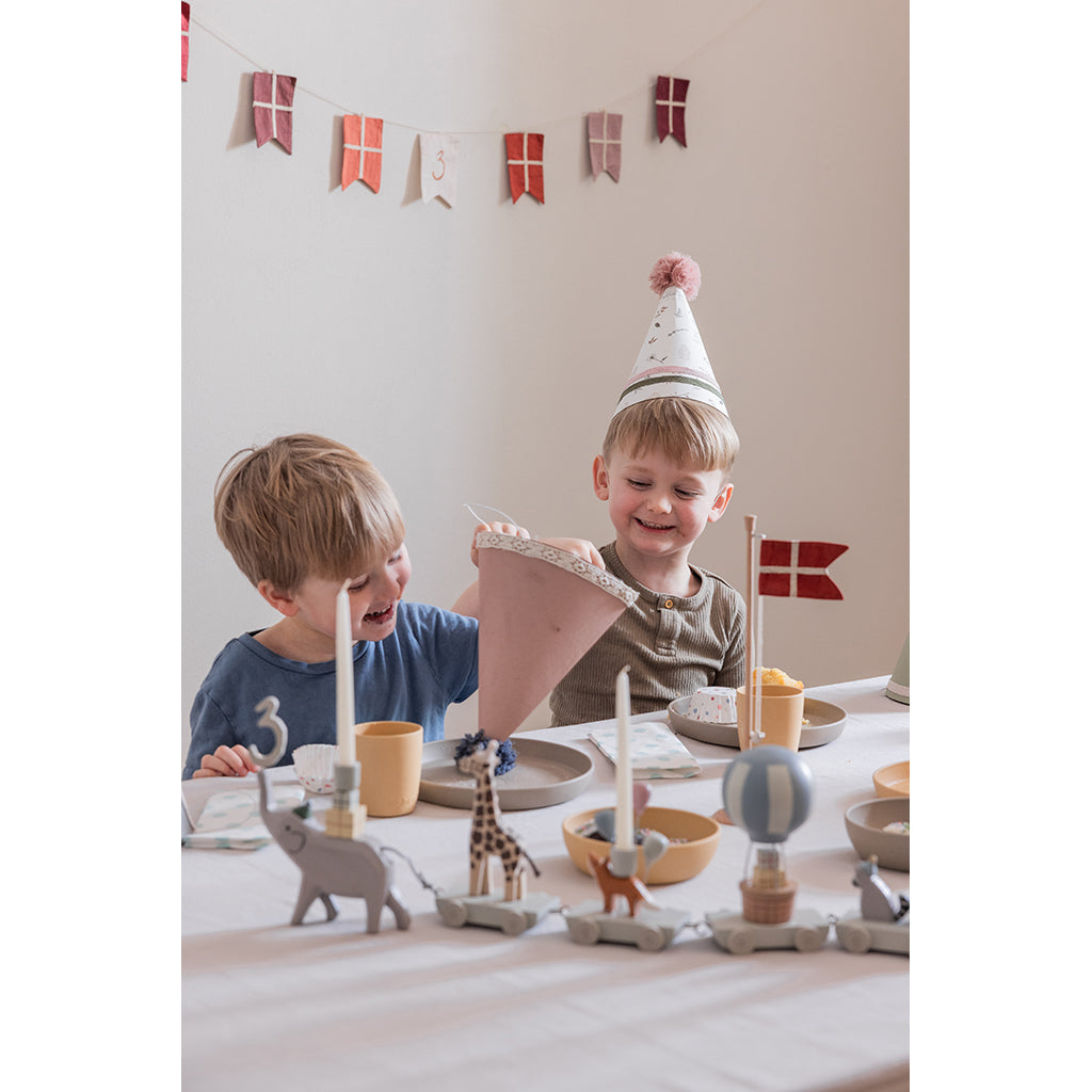 Sebra födelsedagsbordflagg, Trä