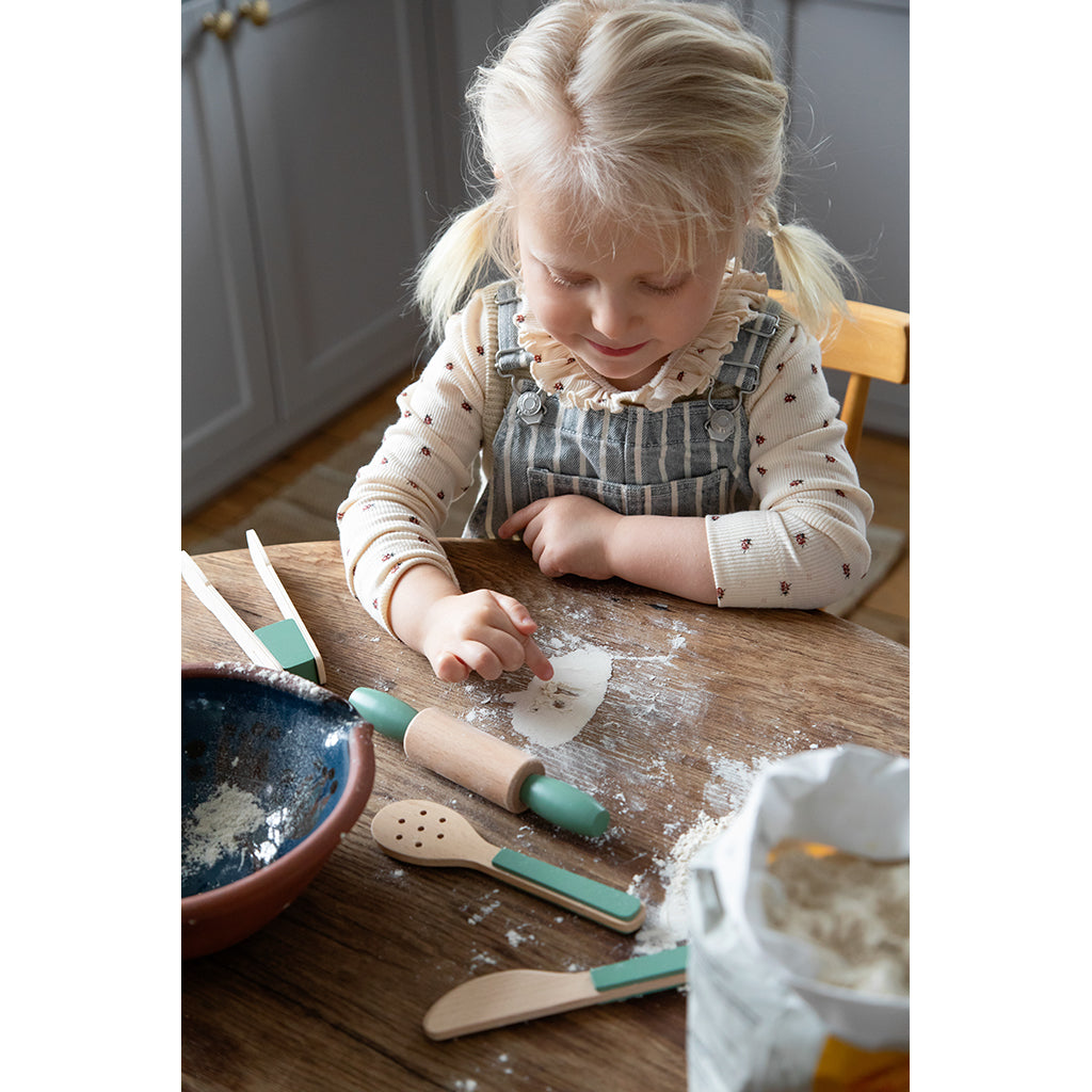 Sebra leksaksservis för 4 i trä