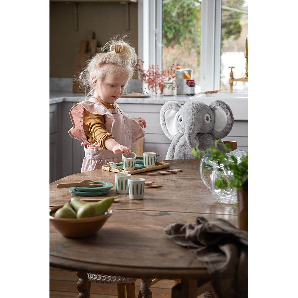 Sebra barnförklädeset med kockmössa, Dusty pink/classic white