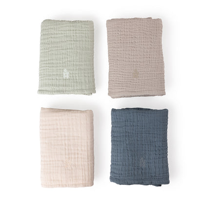 Sebra skötunderlägg 6 lager, 2 st. – Muslin blue