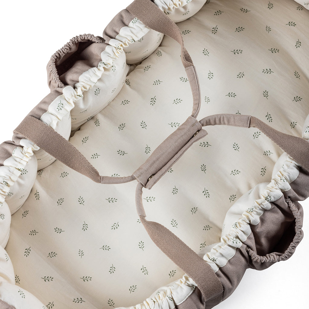 Sebra 3-i-1 babynest, babylift och lektäcke, Sophora Leaves - Beige