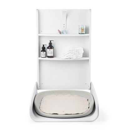 Sebra Väggmonterat skötbord i trä, Classic white