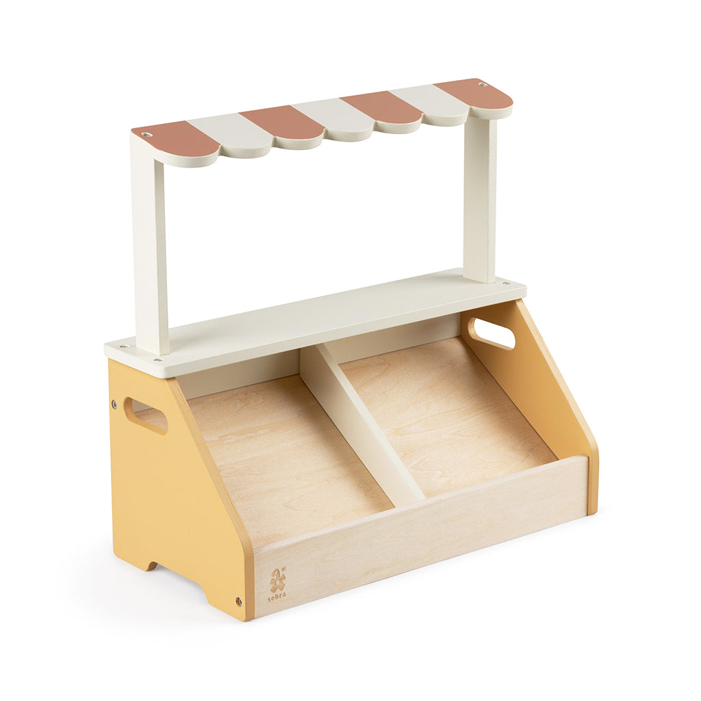 Sebra marknadsbod i trä