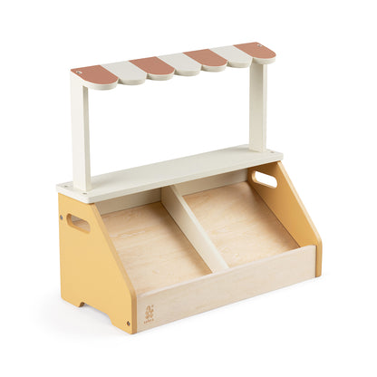 Sebra marknadsbod i trä