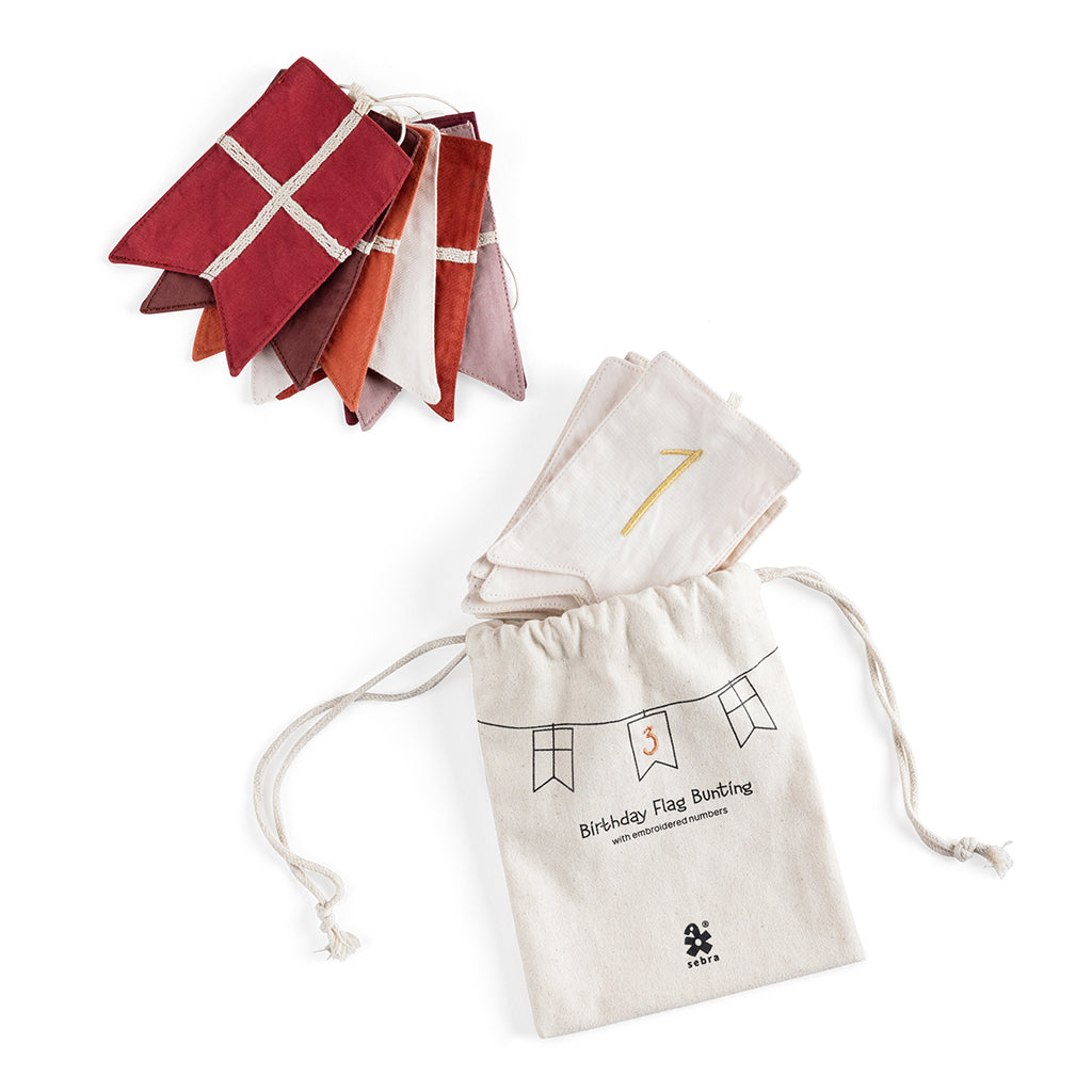 Sebra flaggirlang, födelsedagsgirlang med siffrorna 0-9