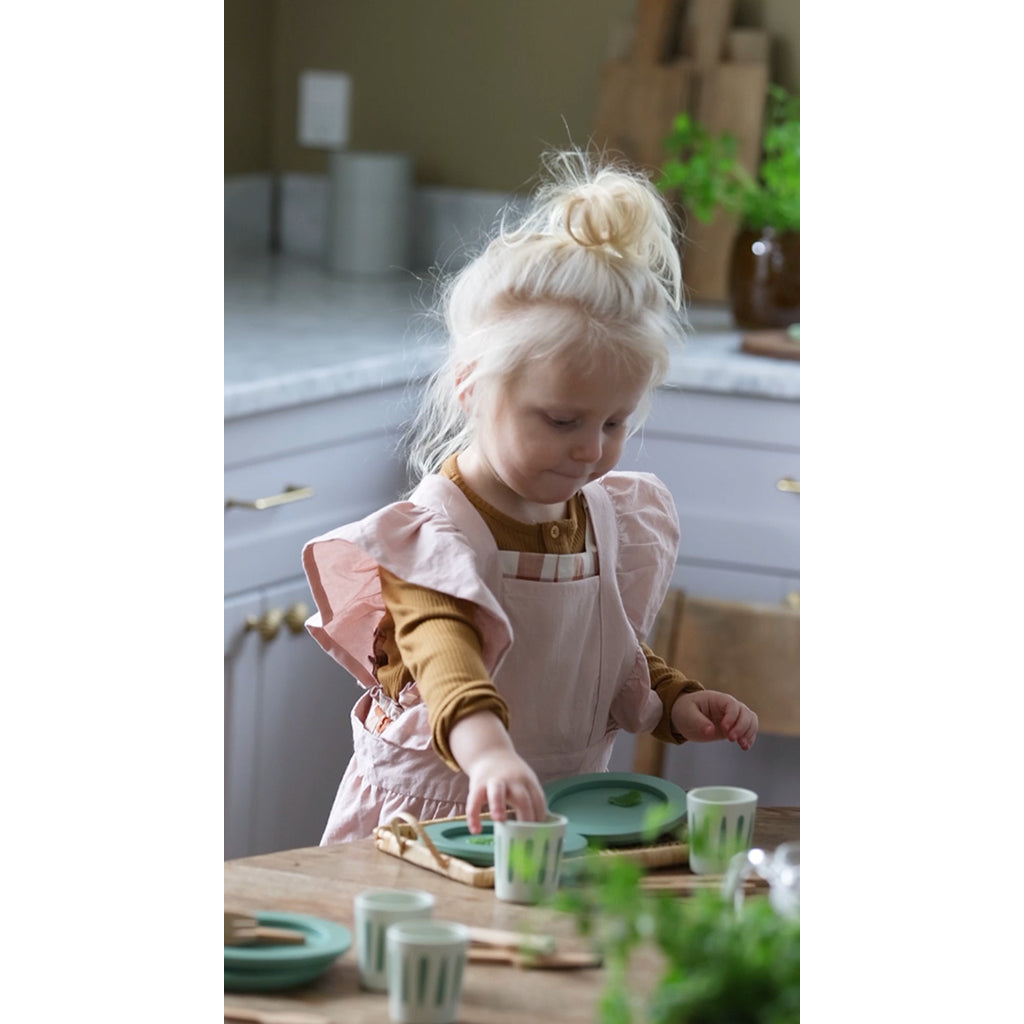 Sebra leksaksservis för 4 i trä