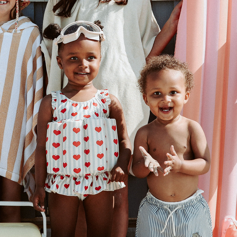 Konges Sløjd baddräkt med avtagbara flytblock, Amour blå randig - strl. 9 mån. - 4 år