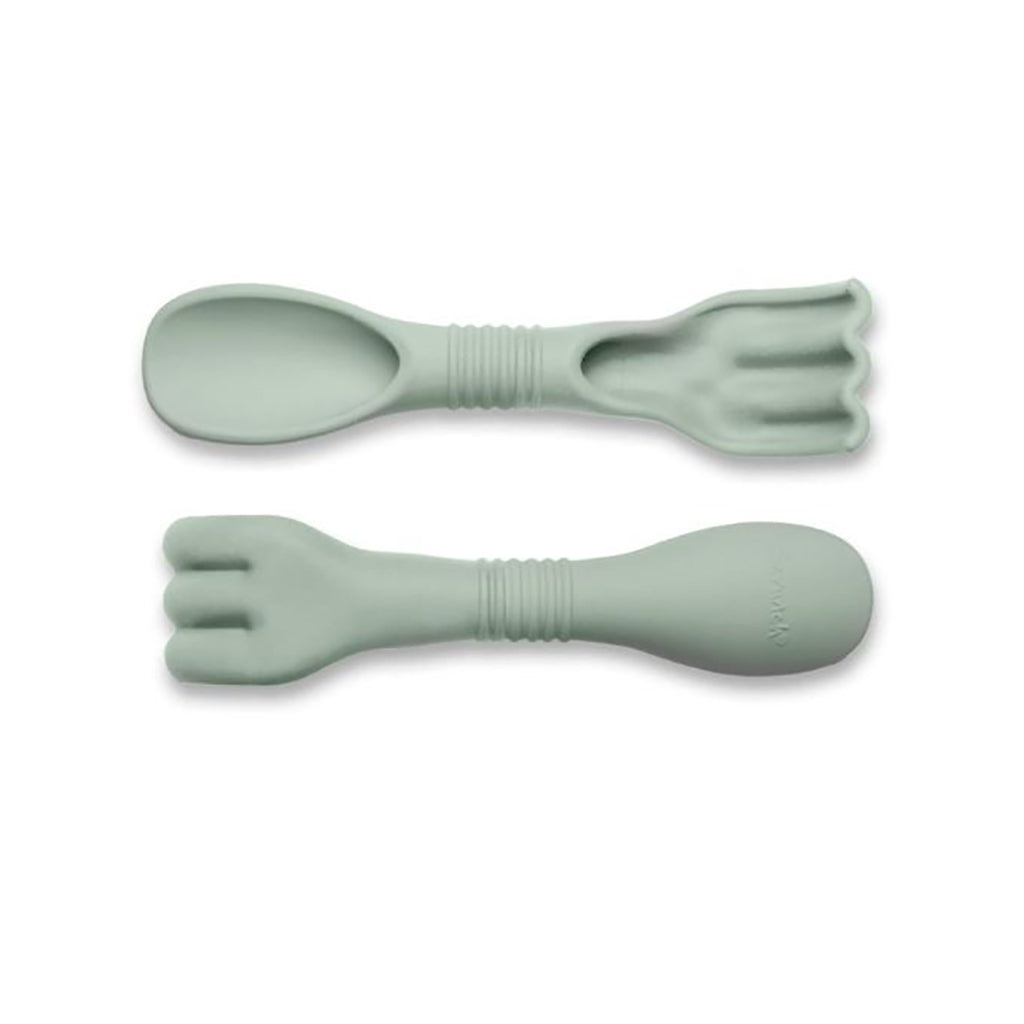 Scrunch sandskoleksak, spade/kratta i ett – double-digger – Dovgrön