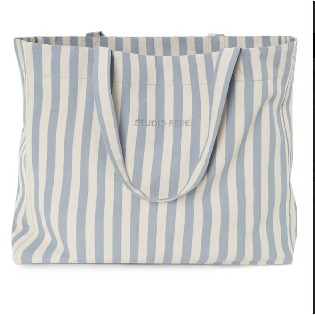 Studio Feder Hanna Totebag, Pale blue stripe