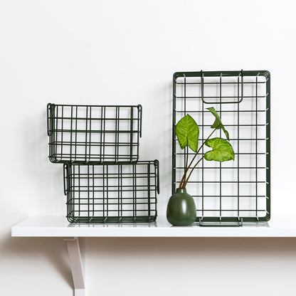 Mustard Made Baskets, set med 3 trådkorgar - Olive