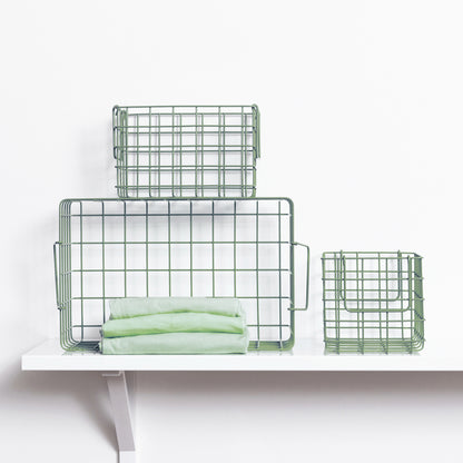 Mustard Made Baskets, set med 3 trådkorgar - Sage