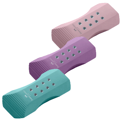 Faber-Castell suddgummi med glitter, 3 ass. färger