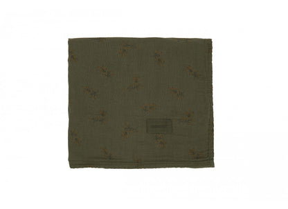 Nobodinoz swaddle med tryck, Wabi Sabi 70 x 70 cm - Flore Vetiver