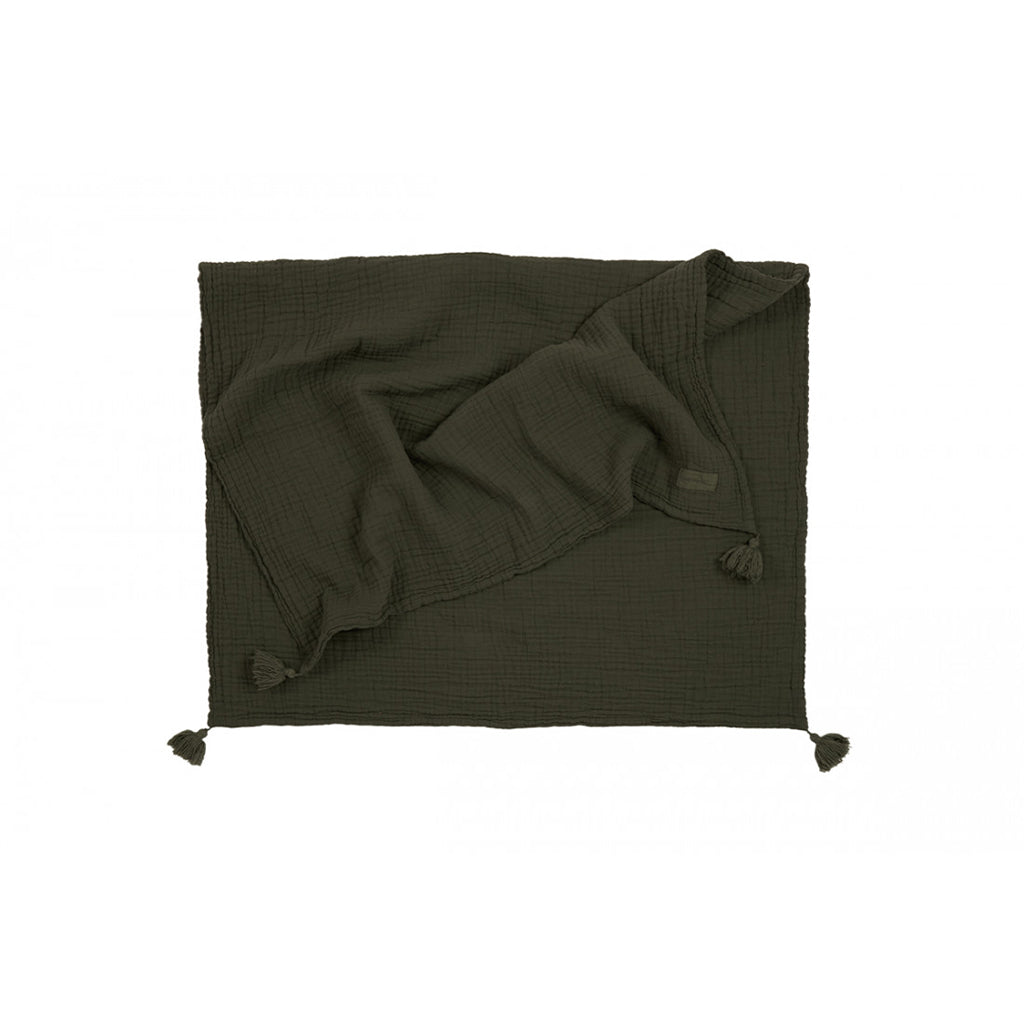 Nobodinoz babytäcke, Wabi Sabi double muslin, 65 x 100 cm - Vetiver