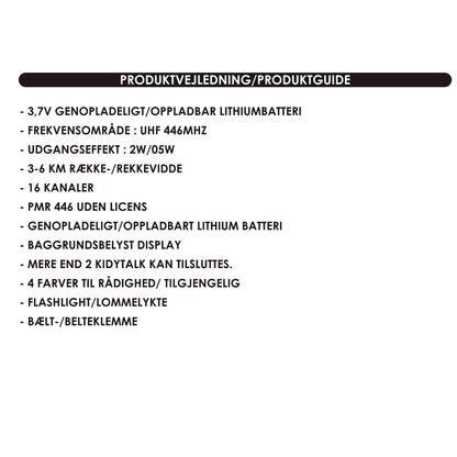 Kidywolf walkie talkie för barn, Kidytalk - Blå/Röd