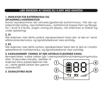 Kidywolf walkie talkie för barn, Kidytalk - Blå/Röd
