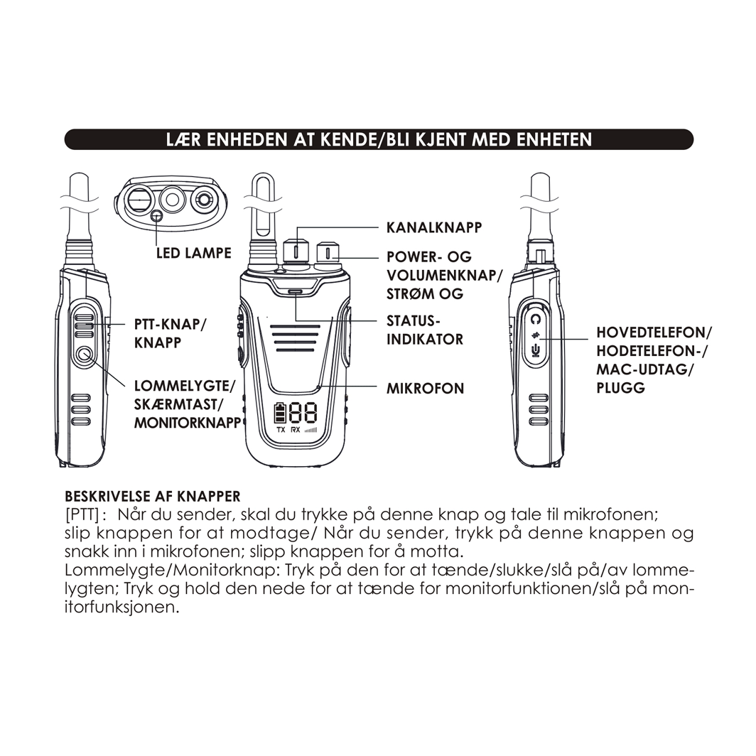 Kidywolf walkie talkie för barn, Kidytalk - Blå/Röd