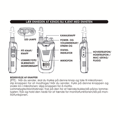 Kidywolf walkie talkie för barn, Kidytalk - Blå/Röd
