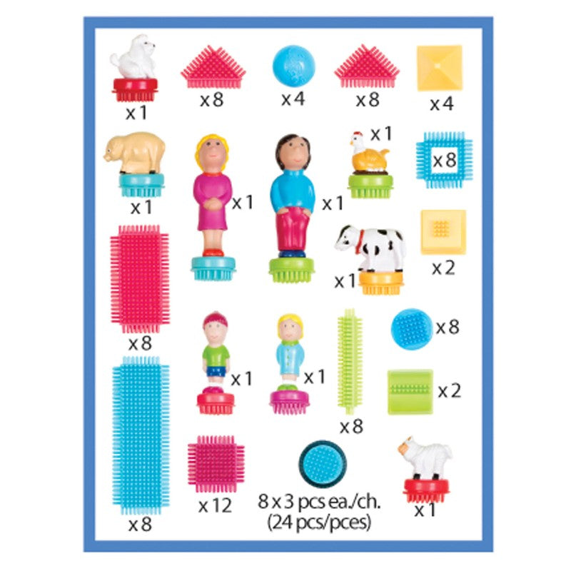 Bristle Blocks byggklossar, 113 st i koffert