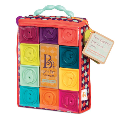 B Toys One Two Squeeze – mjuka klossar, Mint