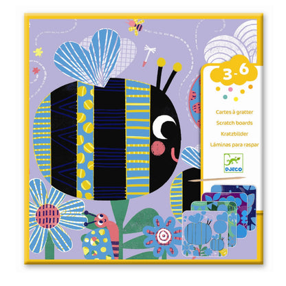 Djeco scratch kort for de små, Insekter