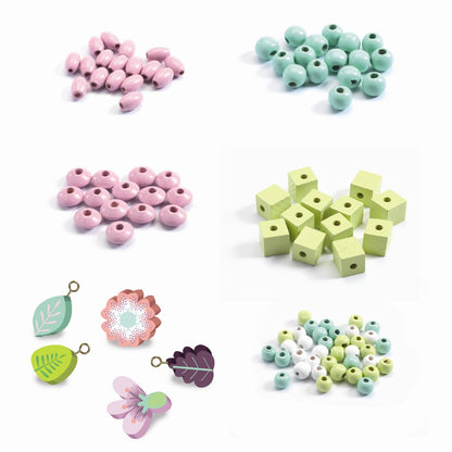 Djeco träpärlor, Blommor