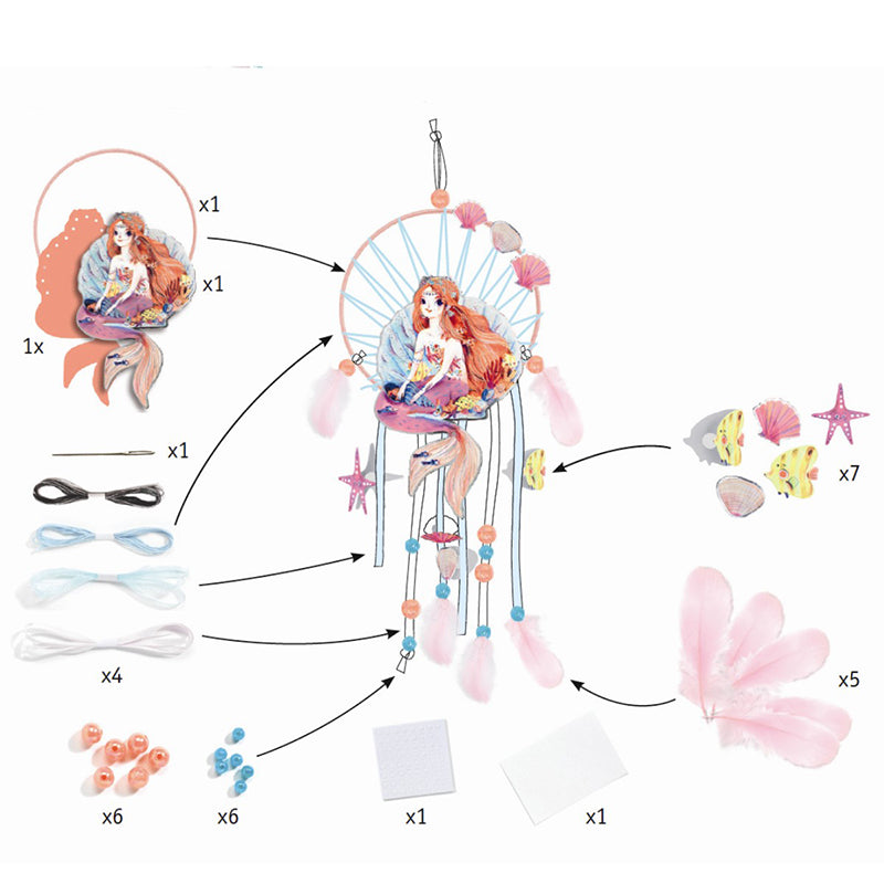 Djeco DIY, Drömfångare - Sjöjungfru