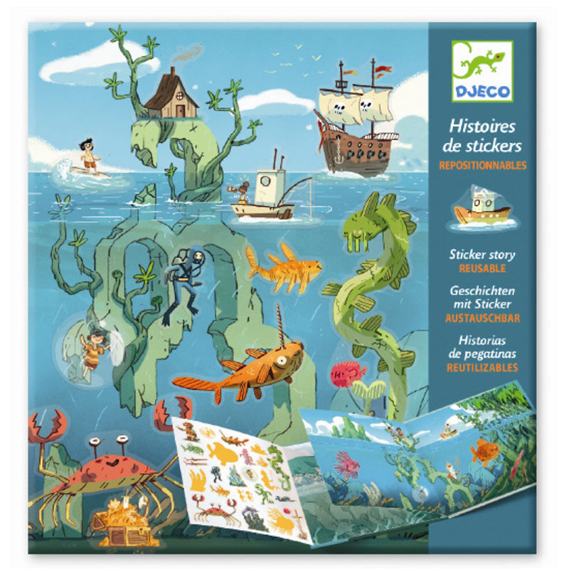 Djeco genanvendelige stickers, Havet